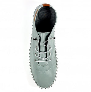 Lunar - St Ives Leather Plimsoll in Grey