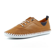 Load image into Gallery viewer, Lunar - St Ives Leather Plimsoll in Tan
