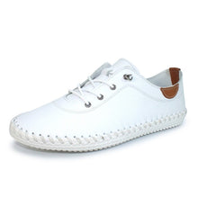 Load image into Gallery viewer, Lunar - St Ives Leather Plimsoll in White
