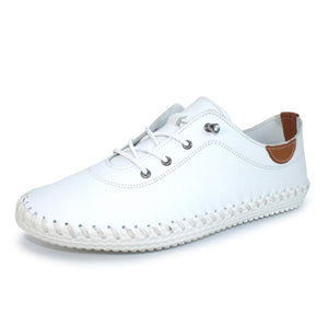 Lunar - St Ives Leather Plimsoll in White