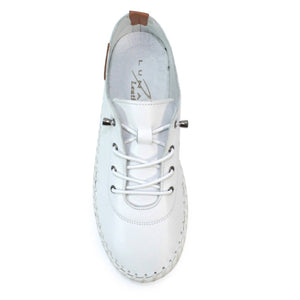 Lunar - St Ives Leather Plimsoll in White