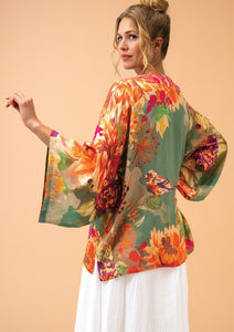 Powder - Kimono Jacket Birds & Blooms Sage