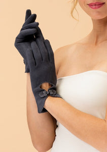 Powder - Suki Faux Suede Gloves Slate
