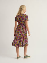 Load image into Gallery viewer, Sea Salt - April Short Sleeve Dress in Painted Asters Maritime
