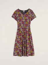 Load image into Gallery viewer, Sea Salt - April Short Sleeve Dress in Painted Asters Maritime
