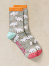 Load image into Gallery viewer, White Stuff - Fluffy Arctic Fox Ankle Sock in Grey Multi
