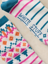 Load image into Gallery viewer, White Stuff - Fluffy Fairisle Ankle Socks in Ivory Multi
