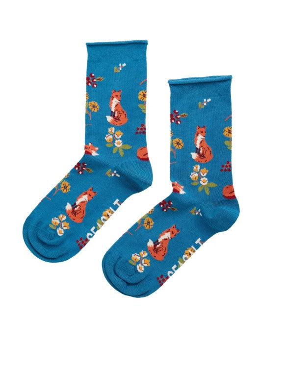 Sea Salt - Womens Bamboo Arty Socks - Foxes Lane Lagoon