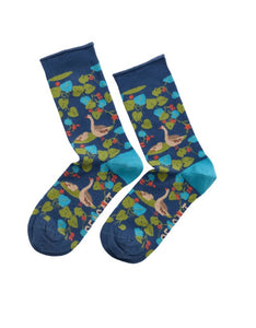 Sea Salt - Womens Bamboo Arty Socks - Leafy Shade Squall