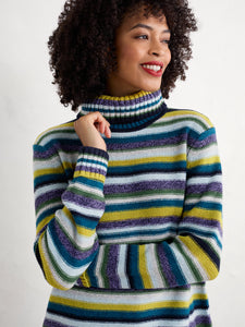 Sea Salt - Braque Jumper in Concertina Dark Citron Multi