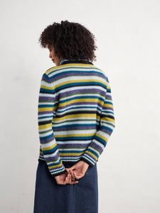 Sea Salt - Braque Jumper in Concertina Dark Citron Multi