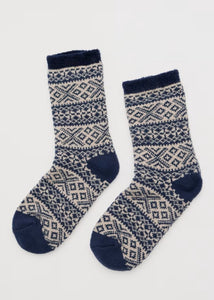 Sea Salt - Cabin Socks in Falling Flake Maritime