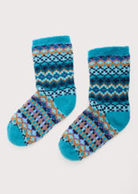 Load image into Gallery viewer, Sea Salt - Cabin Socks in Weaving Needle Teal

