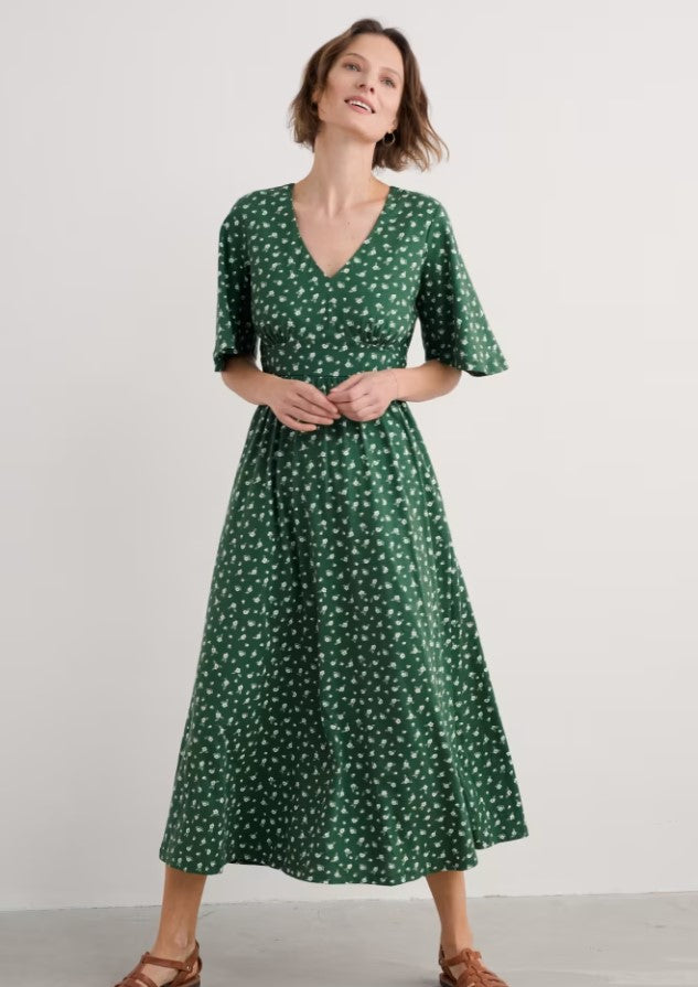 Sea Salt - Chateaux Dress in Bud Flower Dark Forage