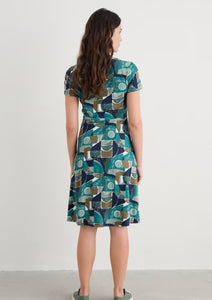 Sea Salt - Enor Dress in Penwith Abstract Emulsion