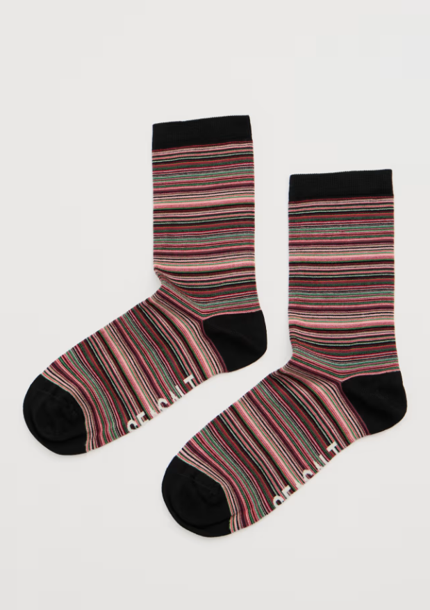 Sea Salt - Everyday Socks in Ripple Marks Squash Multi