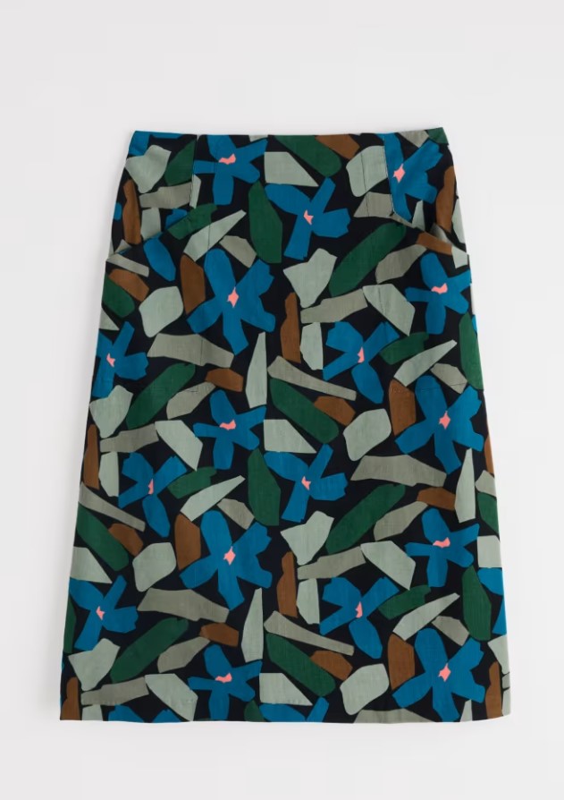 Sea Salt - Forest View Skirt in Zennor Flower Onyx