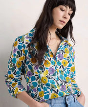 Load image into Gallery viewer, Sea Salt - Larissa Shirt in Zennor Blooms Chalk
