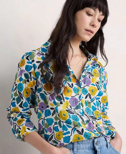 Sea Salt - Larissa Shirt in Zennor Blooms Chalk