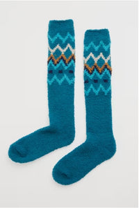 Sea Salt - Fluffies Socks Long in Medlar Dark Eden