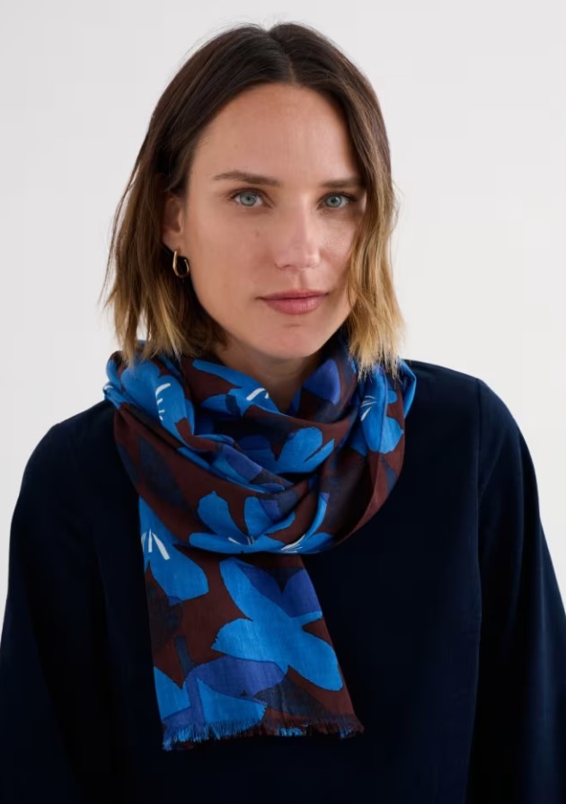 Sea Salt - May Garland Scarf in Macro Flower Cocoa