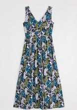 Load image into Gallery viewer, Sea Salt - Polmanter Dress in Linear Leaves Maritime
