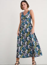 Load image into Gallery viewer, Sea Salt - Polmanter Dress in Linear Leaves Maritime
