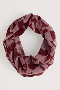 Sea Salt - Pretty Circle Scarf in Geo Tumble Burgundy