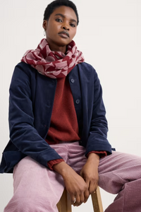 Sea Salt - Pretty Circle Scarf in Geo Tumble Burgundy