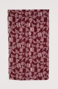 Sea Salt - Pretty Circle Scarf in Geo Tumble Burgundy