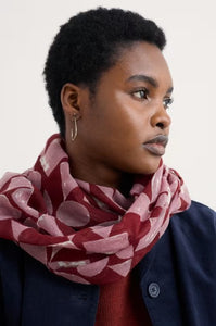Sea Salt - Pretty Circle Scarf in Geo Tumble Burgundy
