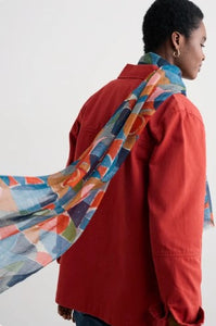 Sea Salt - Pretty Printed Scarf in Penwith Abstract Squall