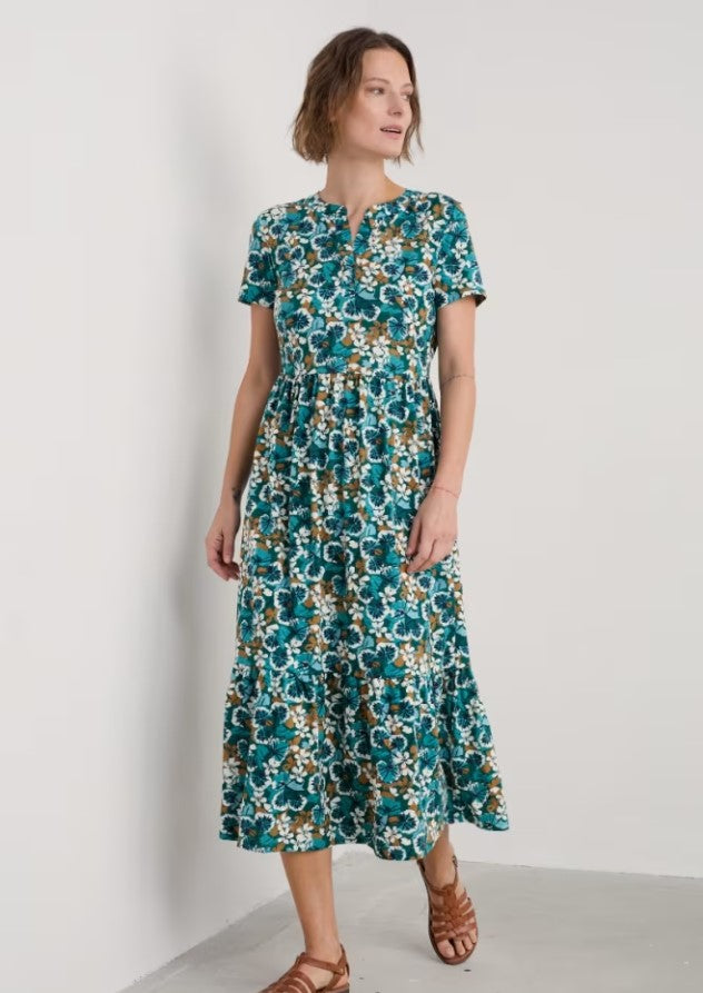 Seasalt - Rainette Dress Spring Geraniums in Pine Shoots