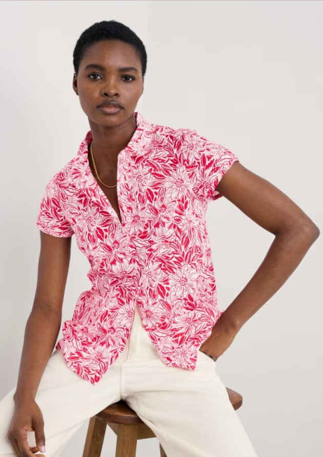 Sea Salt - Rushmaker Shirt in Stream Flower Scarlet