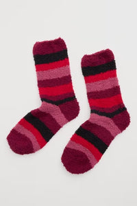 Sea Salt - Fluffies Sock Short in Geranium Rosa Mix