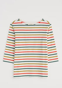 Sea Salt - Sailor Top in Tri Breton Orange Coral