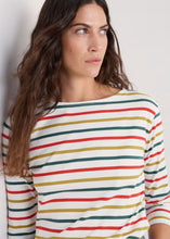 Load image into Gallery viewer, Sea Salt - Sailor Top in Tri Breton Orange Coral
