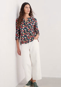 Sea Salt - Watercolour Sketch Top in Winding Petunias Grove