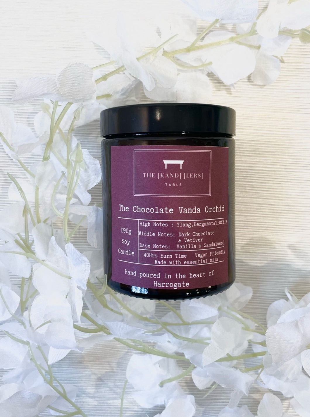 The Kandlers Table - Chocolate Vanda Orchid 190g Candle