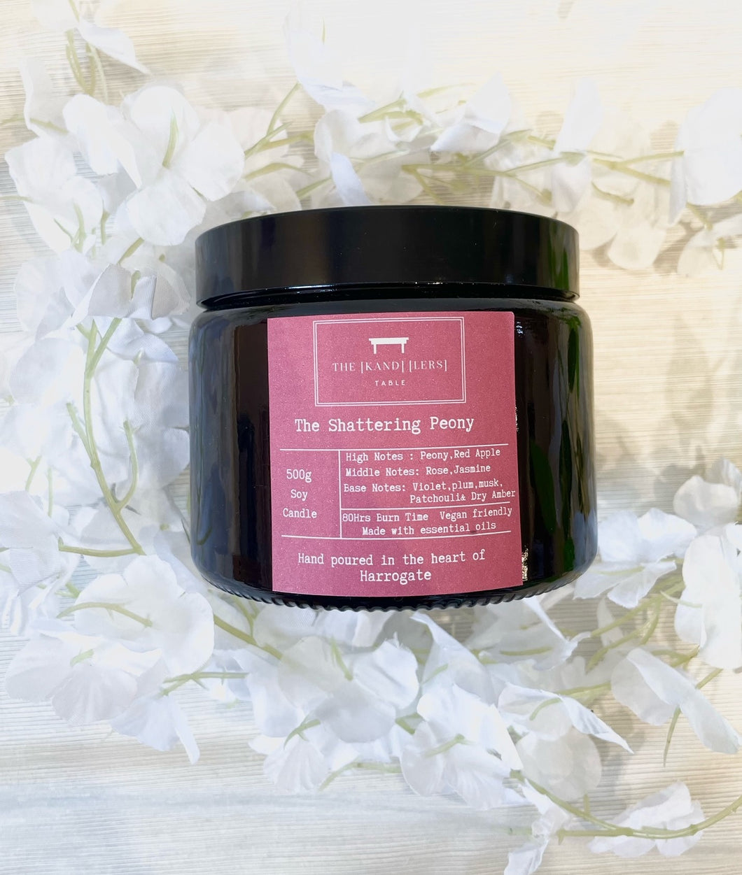 The Kandlers Table - Shattering Peony 500g Candle