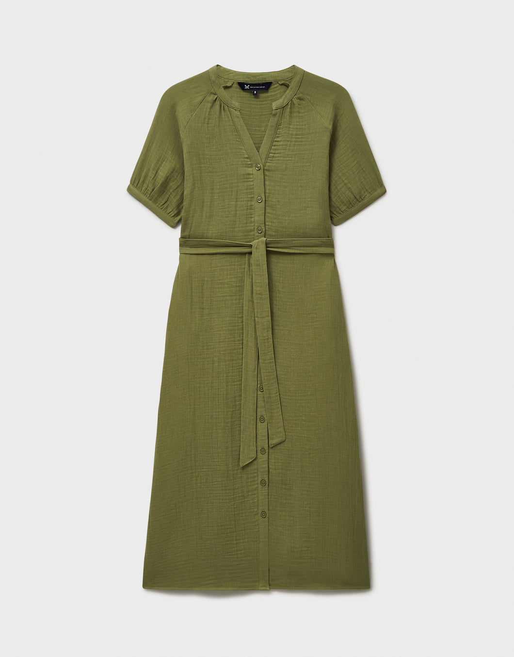 Crew Clothing - Delilah Double Cloth Dress in Oil Green