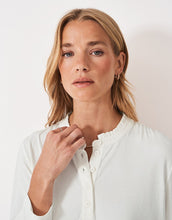 Load image into Gallery viewer, Crew Clothing - Pretty Frill Jersey Blouse in White Linen
