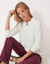 Load image into Gallery viewer, Crew Clothing - Pretty Frill Jersey Blouse in White Linen
