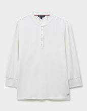 Load image into Gallery viewer, Crew Clothing - Pretty Frill Jersey Blouse in White Linen
