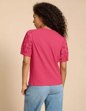 Load image into Gallery viewer, White Stuff - Bella Broderie Mix Top - Mid Pink
