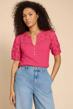 Load image into Gallery viewer, White Stuff - Bella Broderie Mix Top - Mid Pink
