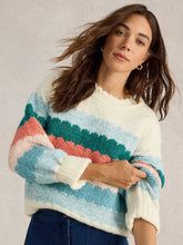 Load image into Gallery viewer, White Stuff - Bubble Stripe Jumper in White Multi
