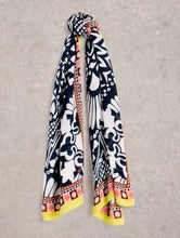 Load image into Gallery viewer, White Stuff - Calypso Printed Scarf in Navy Multi
