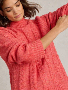 White Stuff - Cleo Jumper in Mid Coral