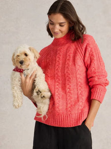 White Stuff - Cleo Jumper in Mid Coral